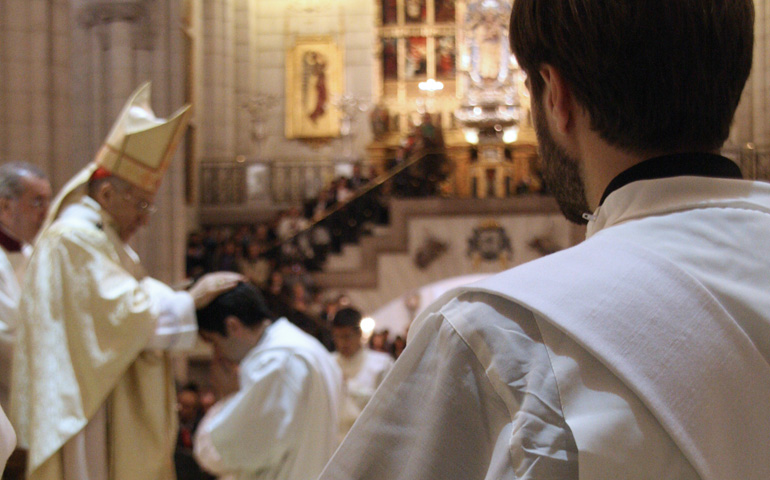 Ordenaciones sacerdotales en la catedral de la Almudena, en Madrid