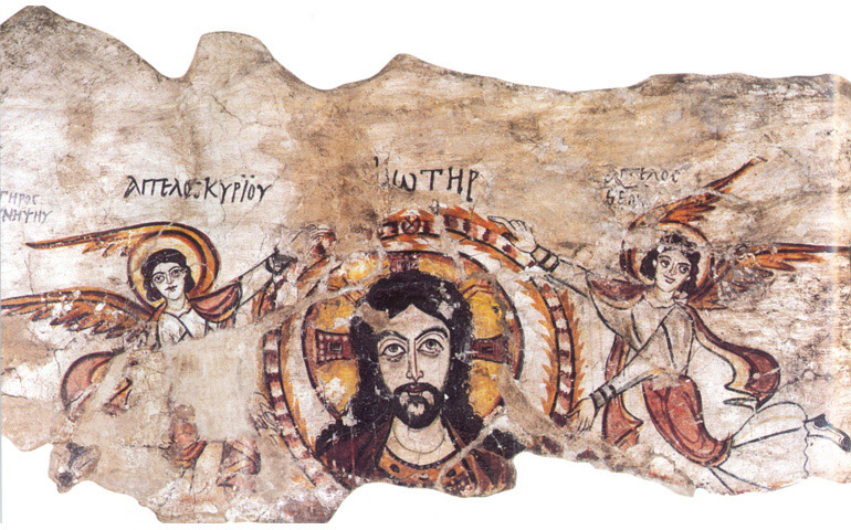 'Cristo en Gloria'. Mural del siglo VII. Museo de arte copto, El Cairo
