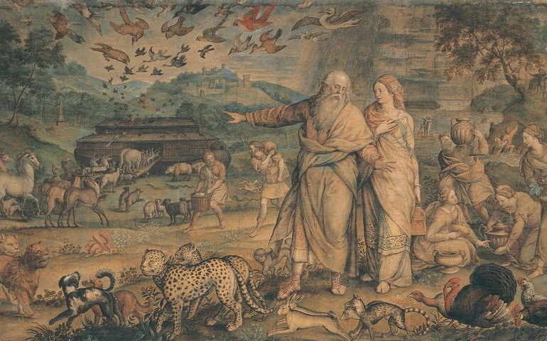 Cartón de 'Entrada de Noé y los animales en el arca', de Michel de Coxcie