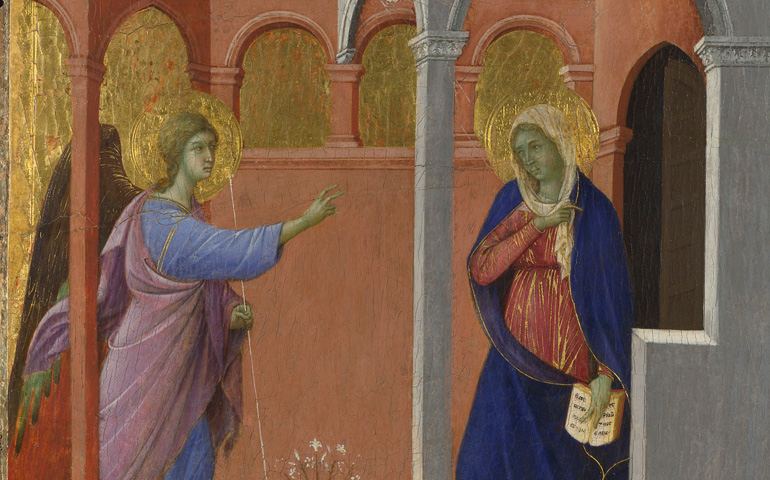 'La Anunciación' (detalle), de Duccio di Buoninsegna (ca. 1307)