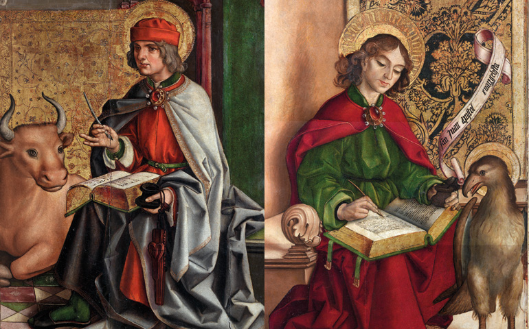 'Los evangelistas: San Lucas; San Juan', de Pedro de Berruguete (ca. 1470-1471). Museo parroquial de Santa Eulalia, Paredes de Nava (Palencia)