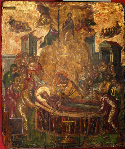 'La dormición de la Virgen'. Museo de la Santa Cruz (procedente de la iglesia de la Kolmesis, Syros)