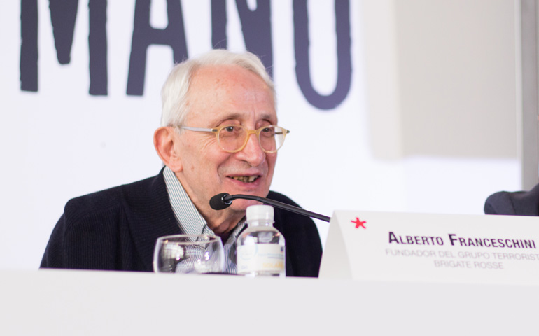El exbrigadista Alberto Franceschini, durante su intervención en EncuentroMadrid