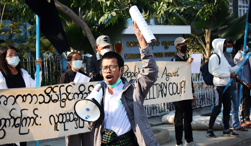 Manifestación en Myanmar