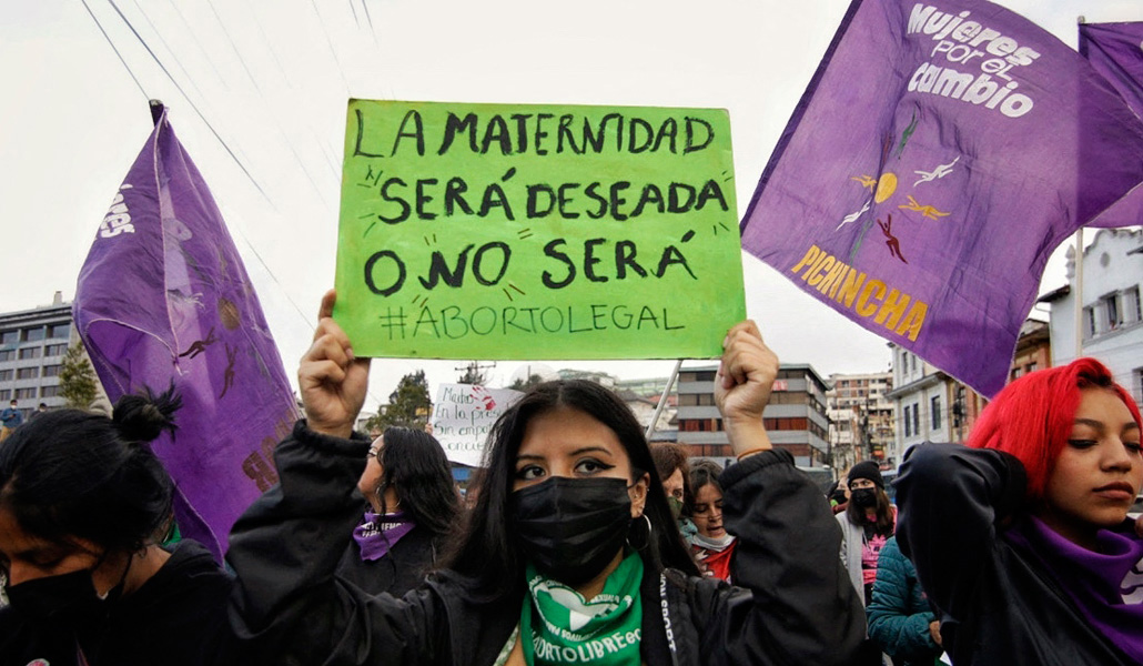 Manifestación a favor del aborto en Quito (Ecuador) el 24 de marzo