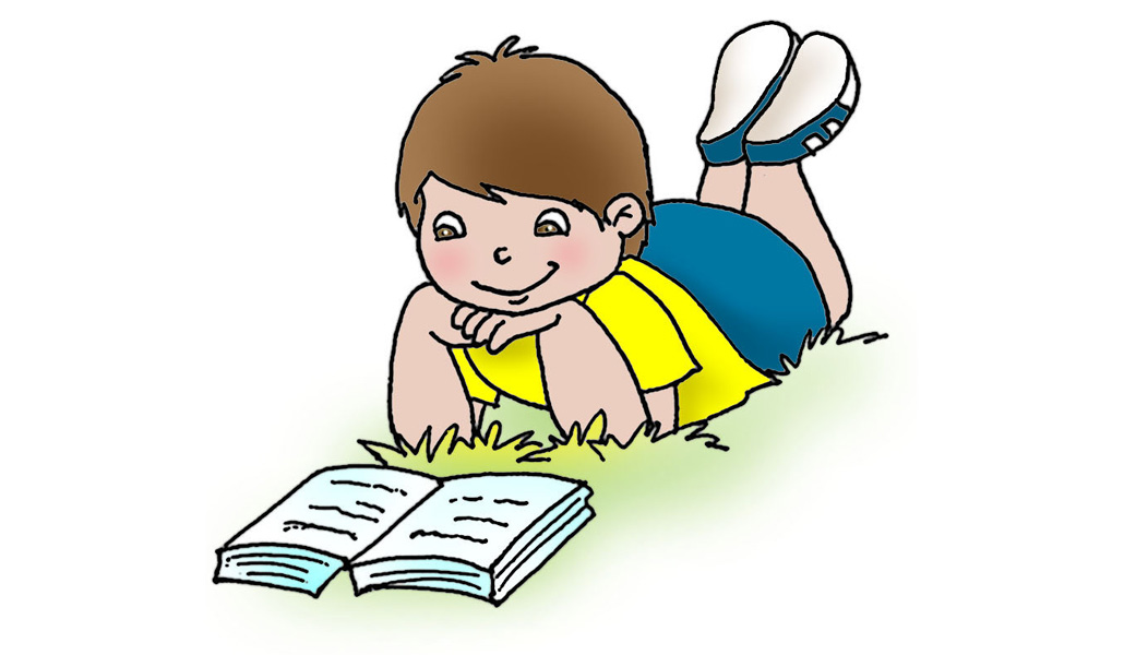Ilustración de un niño leyendo