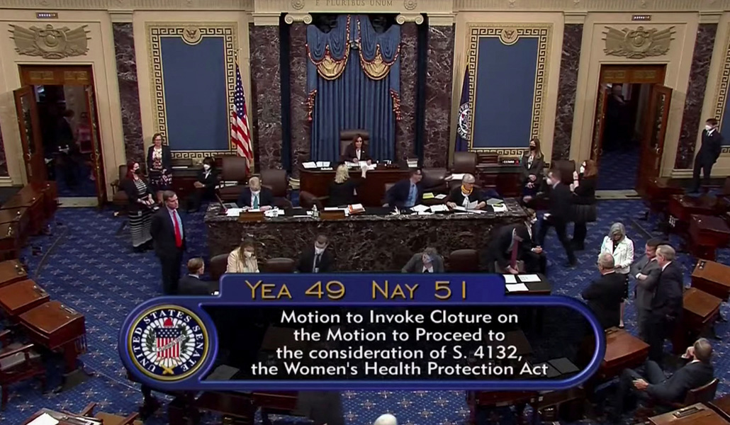 Resultado de la votación sobre el Proyecto de Ley de Protección de la Salud de la Mujer, presidida por Kamala Harris