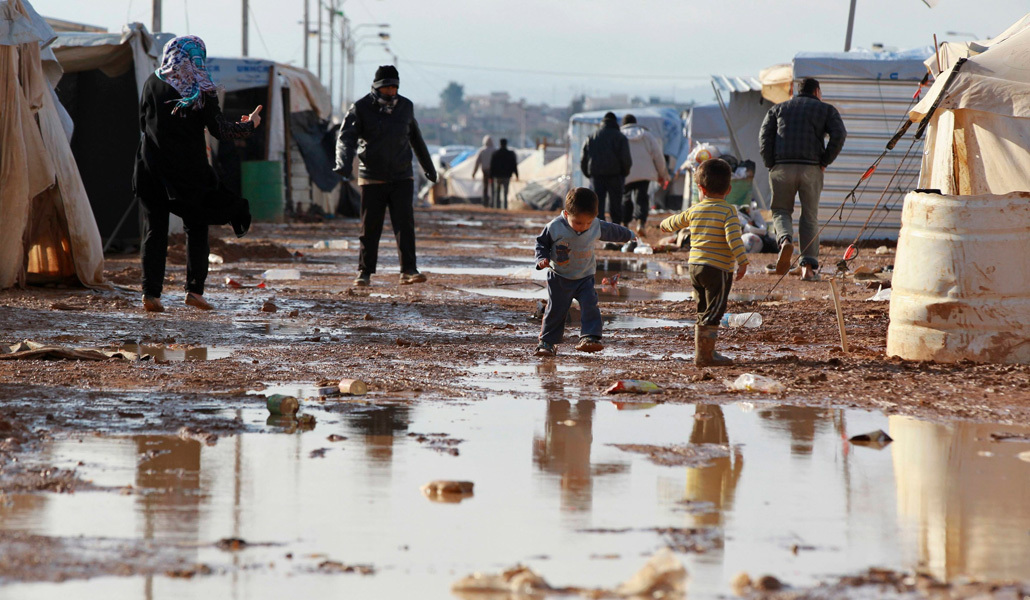 Niños refugiados sirios en el campo de Zaatar, en Mafraq (Jordania)