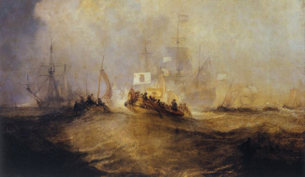 'El príncipe de Orange, Guillermo III, embarca en Holanda y desembarca en Torbay', de J. M. W. Turner (1832). Museo Tate, Londres