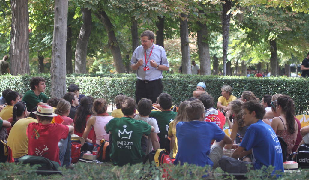 Un momento de catequesis, durante la JMJ de Madrid