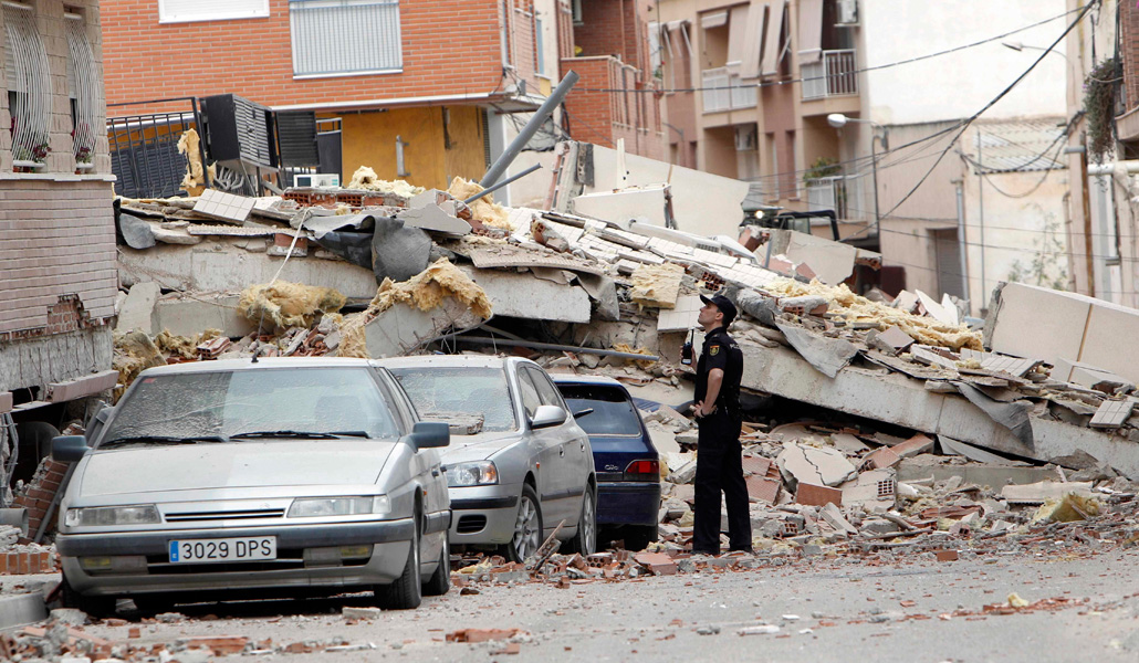 Imagen de los destrozos ocasionados por el terremoto en Lorca