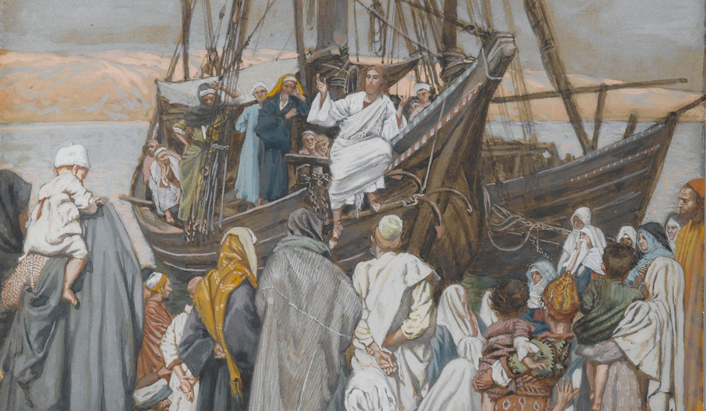 Jesús predica en una barca James Tissot