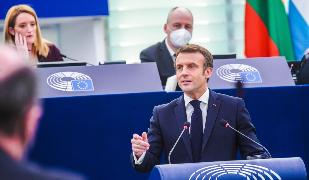 Macron en el Parlamento Europeo