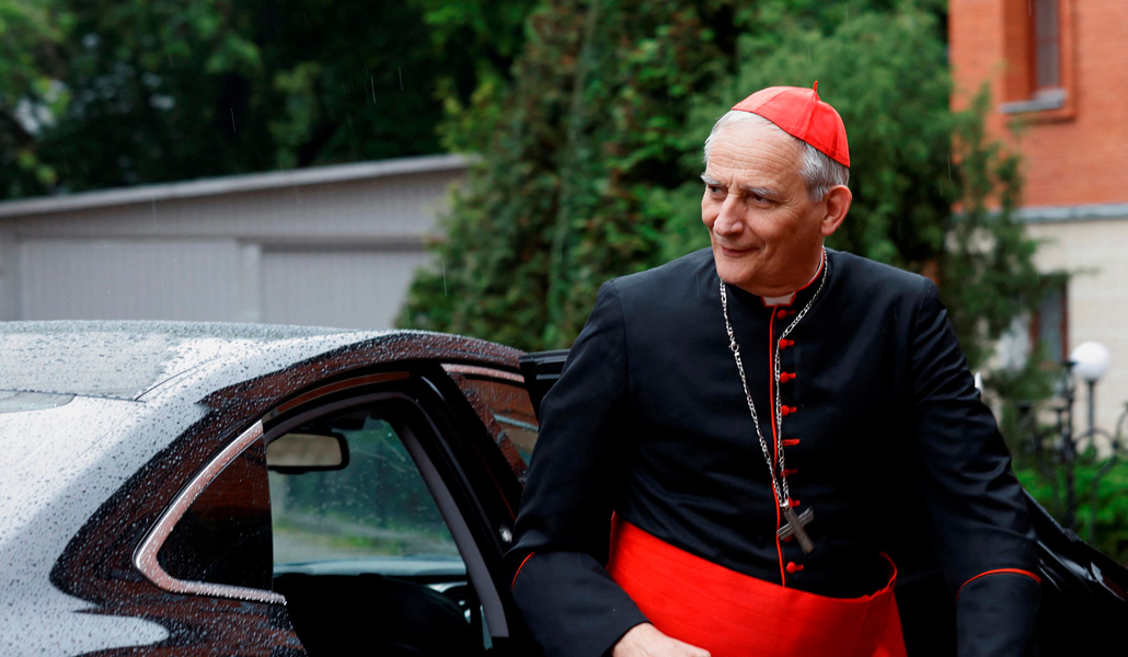 El cardenal Matteo Zuppi, enviado del Papa Francisco y presidente de la Conferencia Episcopal Italiana, tuvo un encuentro privado con el presidente Joe Biden