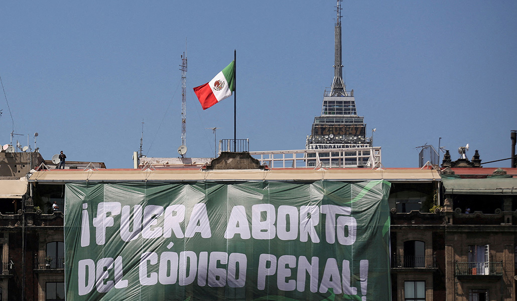 Pancarta de apoyo al aborto en México