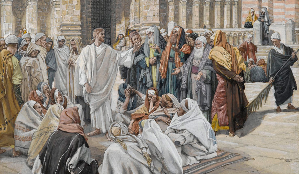 Los fariseos cuestionan a Jesús de James Tissot