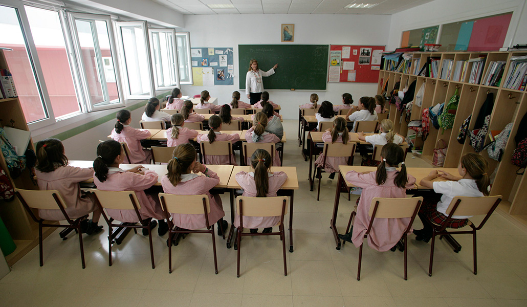 Interior de un aula en el colegio Las Tablas-Valverde