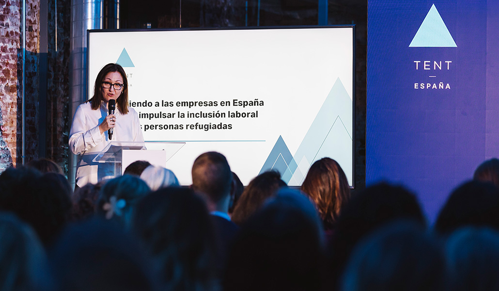 La directora de Tent España durante el lanzamiento de la iniciativa