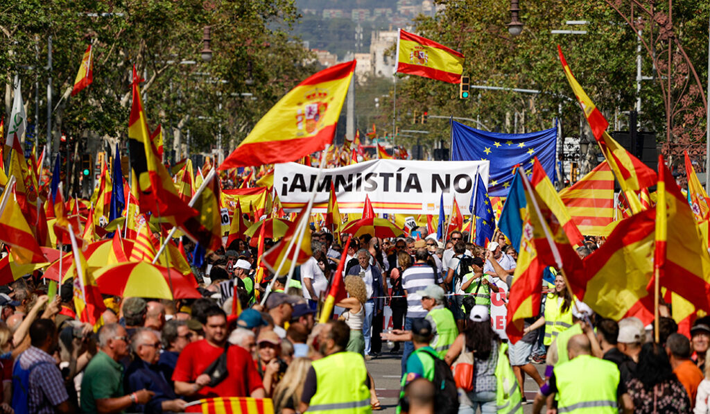 Manifestación contra la amnistía en Barcelona el 8 de octubre