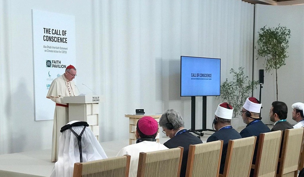 El cardenal Pietro Parolin ha pronunciado el discurso preparado por Francisco para la inauguración del Faith Pavilion