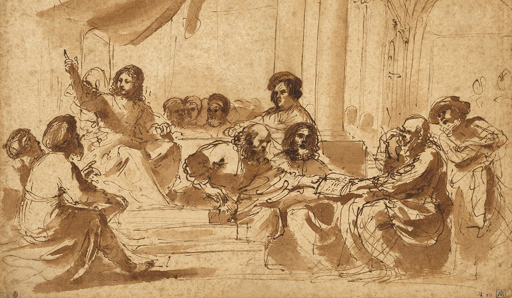 'Cristo predicando en el templo'. Guercino