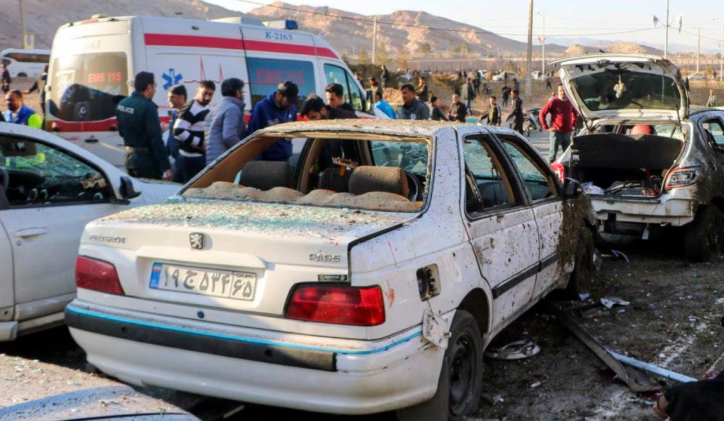 Imagen de los momentos posteriores al atentado en Kerman, el sur de Irán
