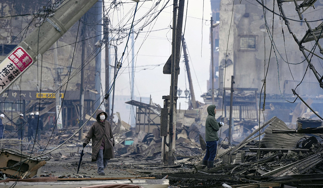 Situación tras el terremoto en Wajima, prefectura de Ishikawa, Japón, el 2 de enero de 2024