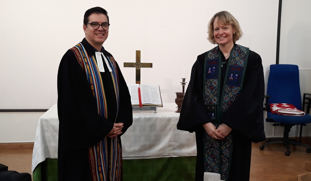 Ramiro Arroyo, pastor luterano, y su compañera presbiteriana. Ecumenismo