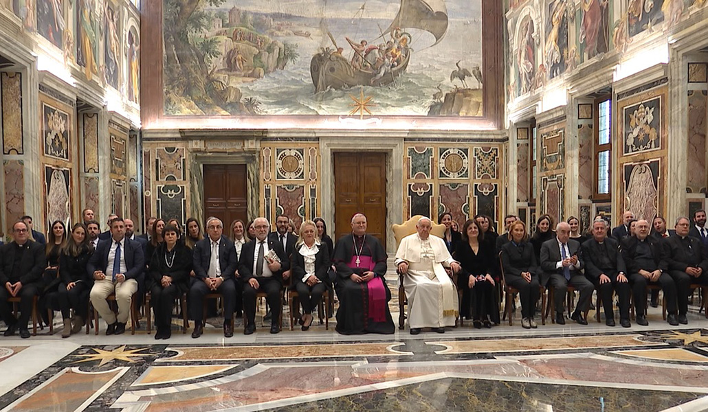 El Papa con la delegación de la UCAM