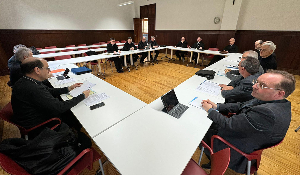 Un momento de la reunión de obispos en el seminario de Vitoria