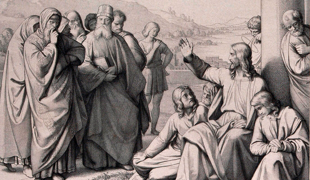 'Cristo maldice a los fariseos'. Grabado de F.A. Ludy según J. F. Overbeck. Wellcome Library