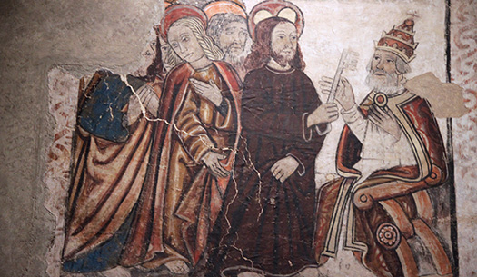 'Primado de Pedro'. Pintura mural en la catedral de Mondoñedo, Lugo