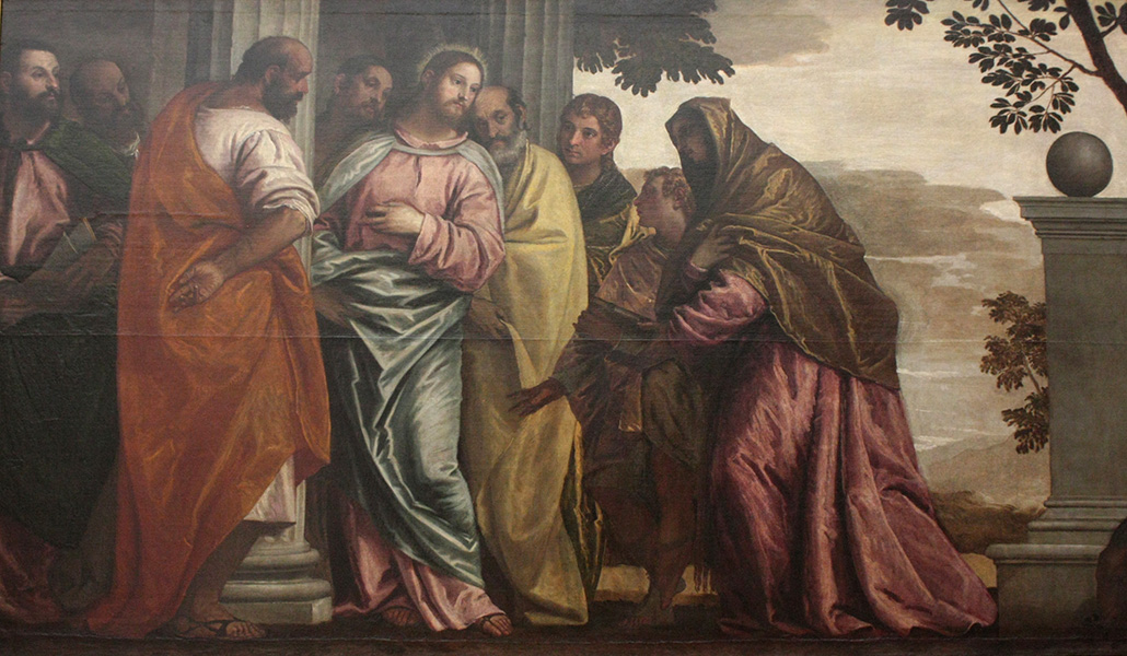 'Cristo se encuentra con la mujer y los hijos de Zebedeo'. Paolo Veronese. Museo de Grenoble (Francia)
