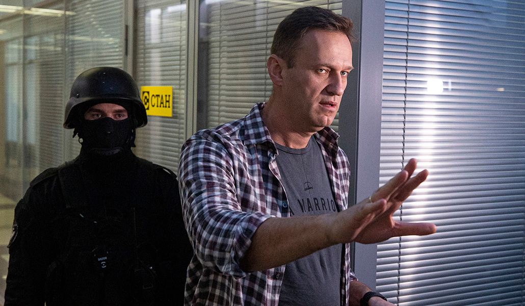 Alexéi Navalni en la sede de la Fundación Anticorrupción (FBK) en Moscú el 26 de diciembre de 2019