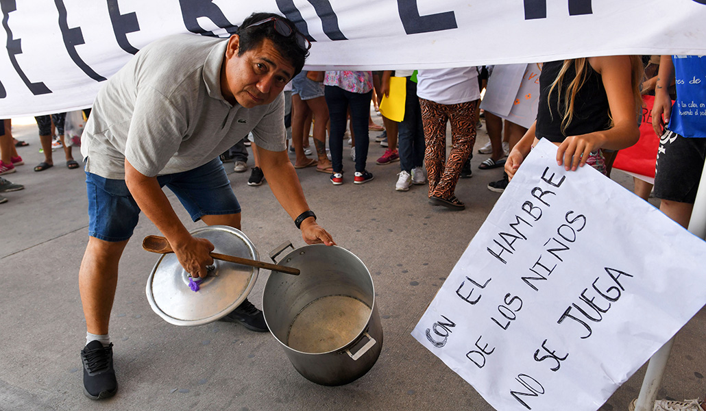 Protesta delante de un supermercado en Ciudadela, la semana pasada