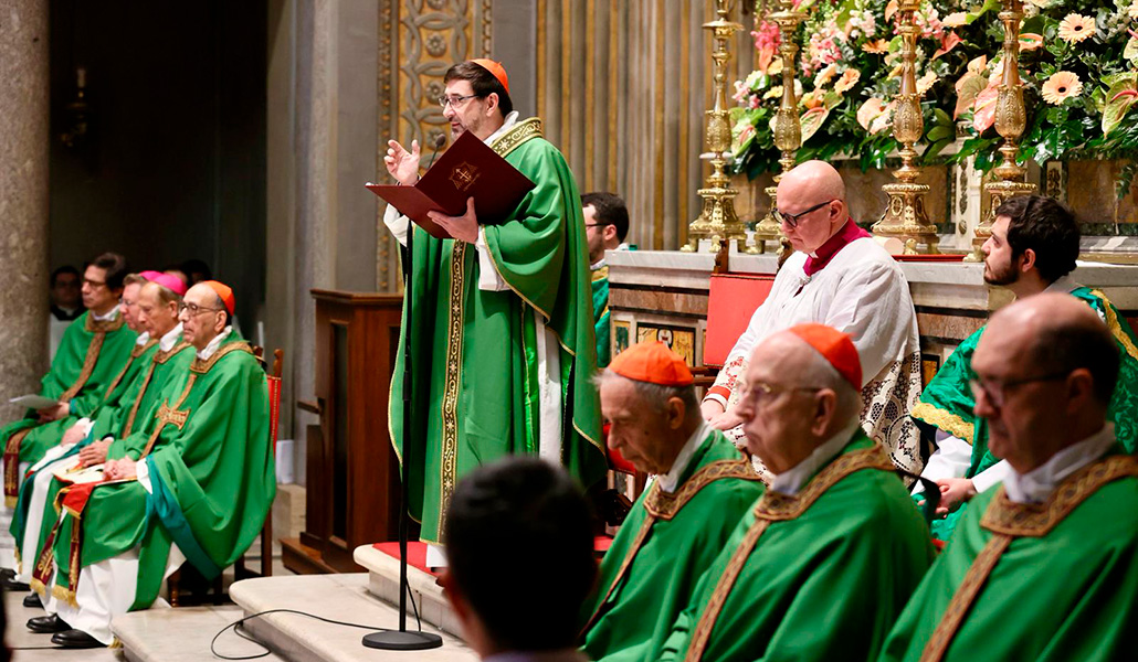 El cardenal Cobo en un momento de su homilía en la Iglesia Nacional Española de Roma