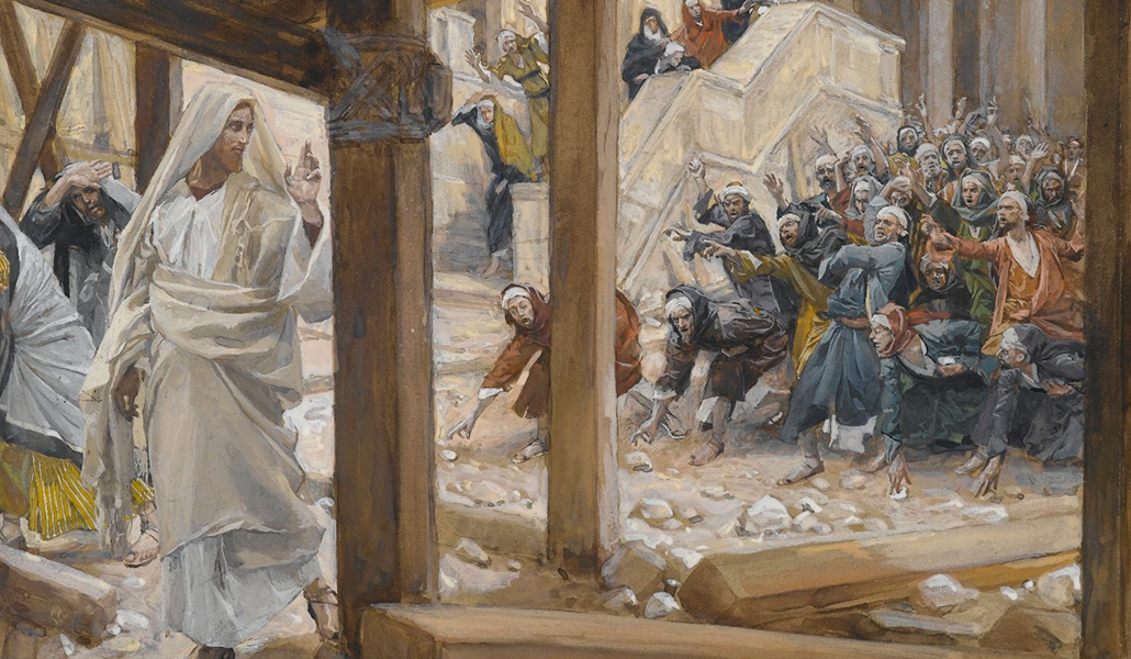 'Los judíos tomaron rocas para apedrear a Jesús'. James Tissot. Museo de Brooklyn, Nueva York.