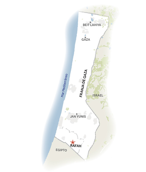 Mapa de la Franja de Gaza