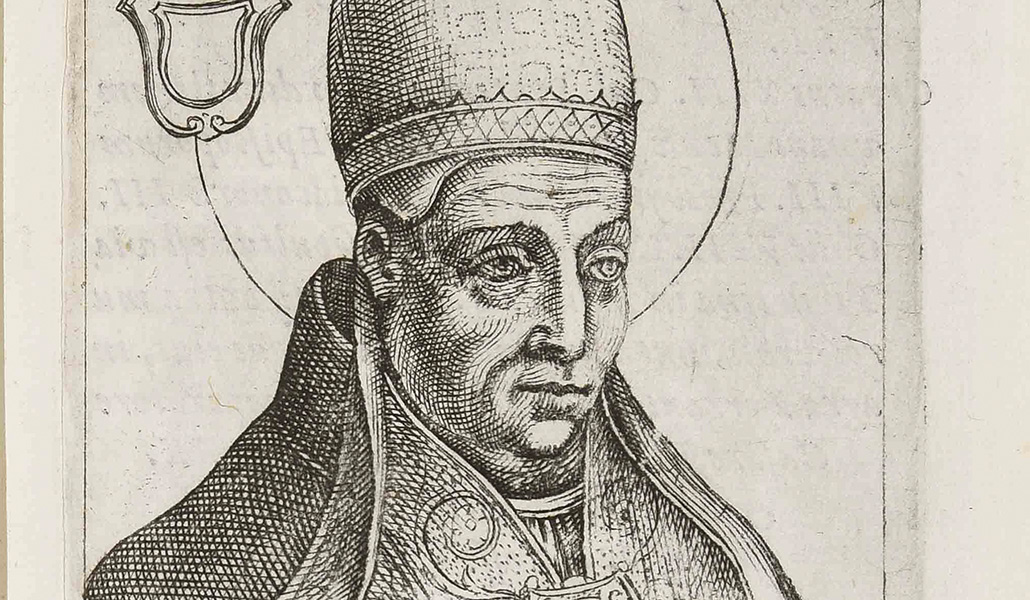 'San Inocencio I'. Calcografía de Giovanni Battista Cavalieri. Biblioteca Municipal de Trento (Italia).
