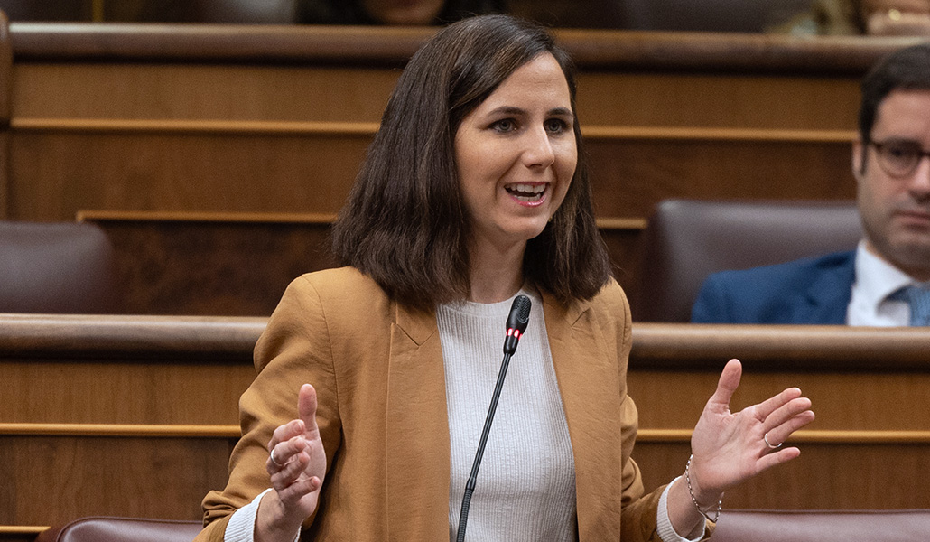 La secretaria general de Podemos, Ione Belarra, interviene en el Congreso de los Diputados, a 13 de marzo de 2024