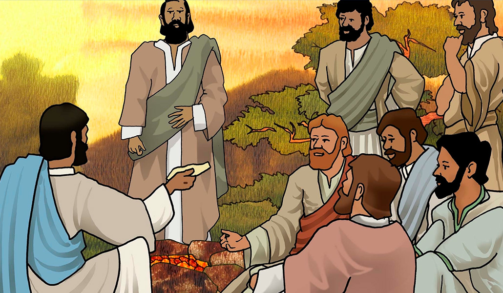 'Jesús resucitado come con sus apóstoles'. John Paul Stanley