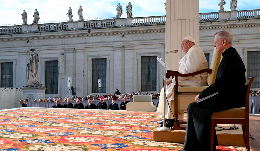 Un momento de la audiencia del Papa Francisco