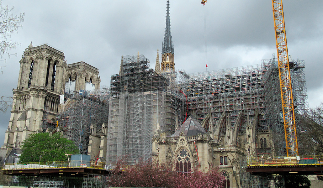 Trabajos de rehabilitación de la catedral de Notre Dame, en abril de 2024