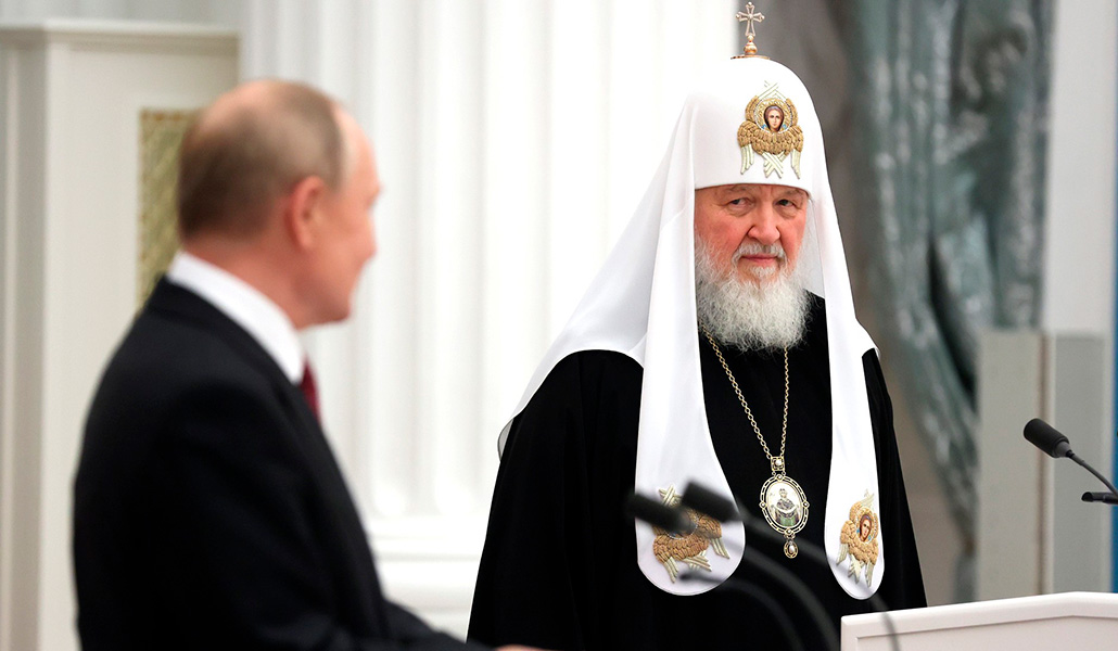 El patriarca Cirilo junto a Vladimir Putin en el XXV Consejo Mundial de los Pueblos Rusos (WRPC)