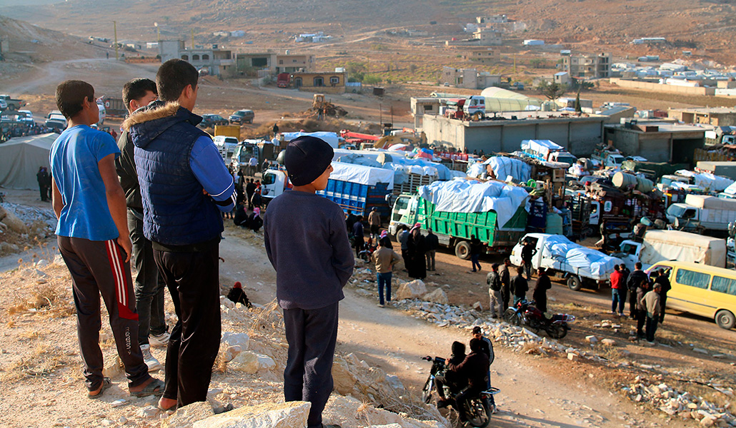 Vista de un campo de refugiados sirios en el Líbano