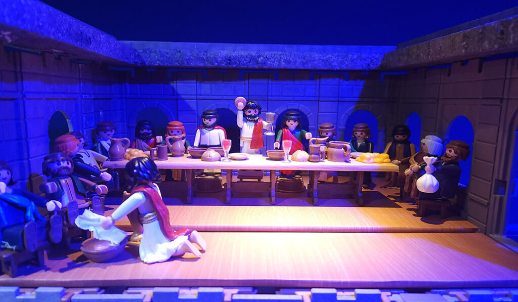 Una de las escenas de la Pasión realizadas con figuras de Playmobil