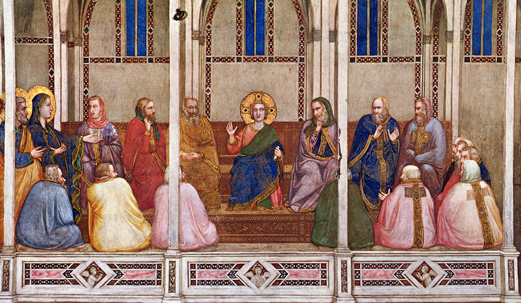 'Jesús entre los Doctores'. Giotto. Basílica baja de Asís, Italia