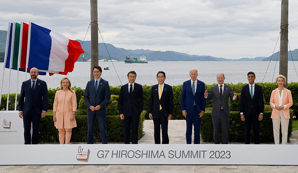 Cumbre del G7 de 2023, a la que el Papa pidió por carta renunciar a las armas nucleares. Esta vez les hablará en persona