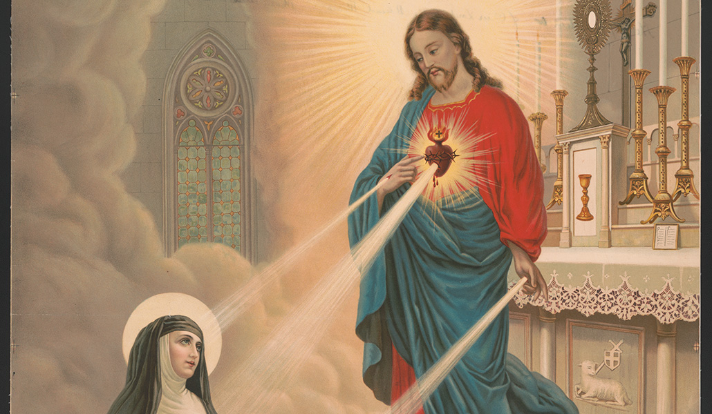 'La aparición de Nuestro Señor a santa Margarita María Alacoque' (detalle). Biblioteca del Congreso de EE. UU.