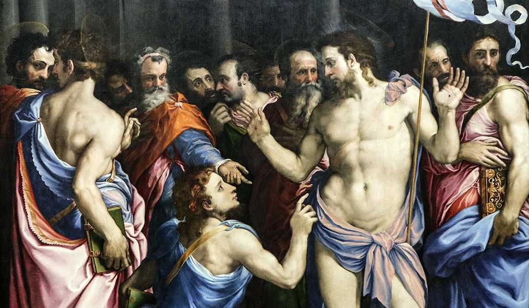 'Incredulidad de Santo Tomás'. Salviati. Museo del Louvre, París